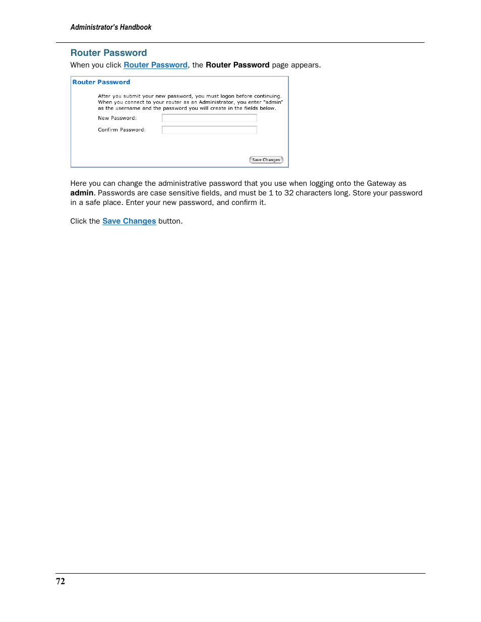 Router password | Motorola Netopia 3397GP User Manual | Page 72 / 254