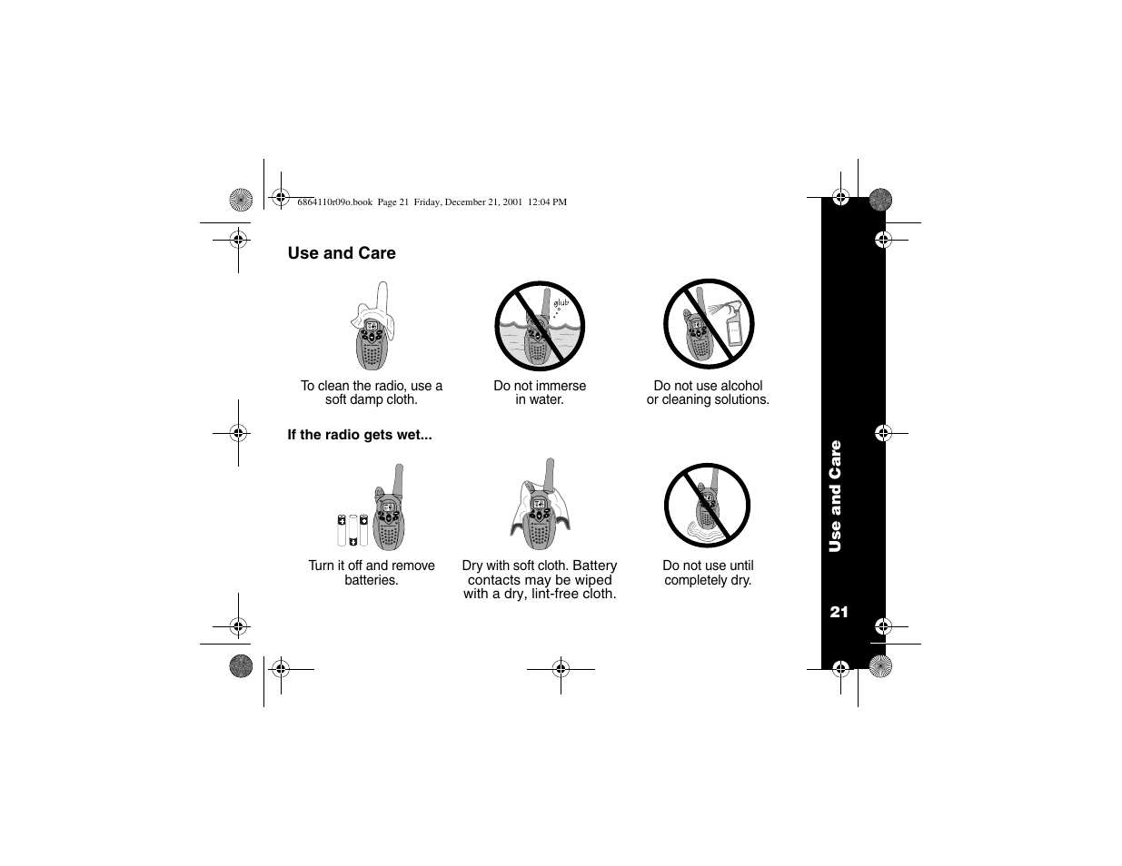 Use and care | Motorola T5300 User Manual | Page 25 / 36