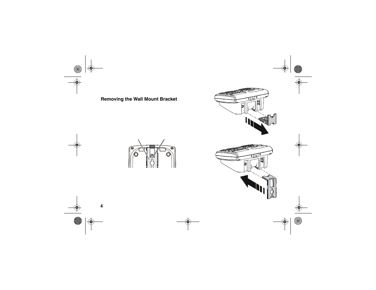 Installing the base unit, Removing the wall mount bracket | Motorola SD4580 User Manual | Page 17 / 71