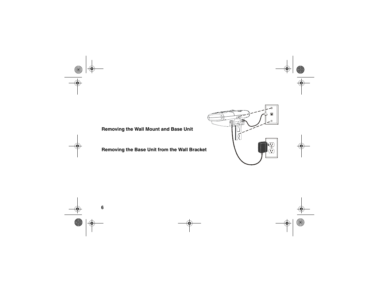 Removing the wall mount and base unit, Removing the base unit from the wall bracket | Motorola SD4580 User Manual | Page 19 / 71