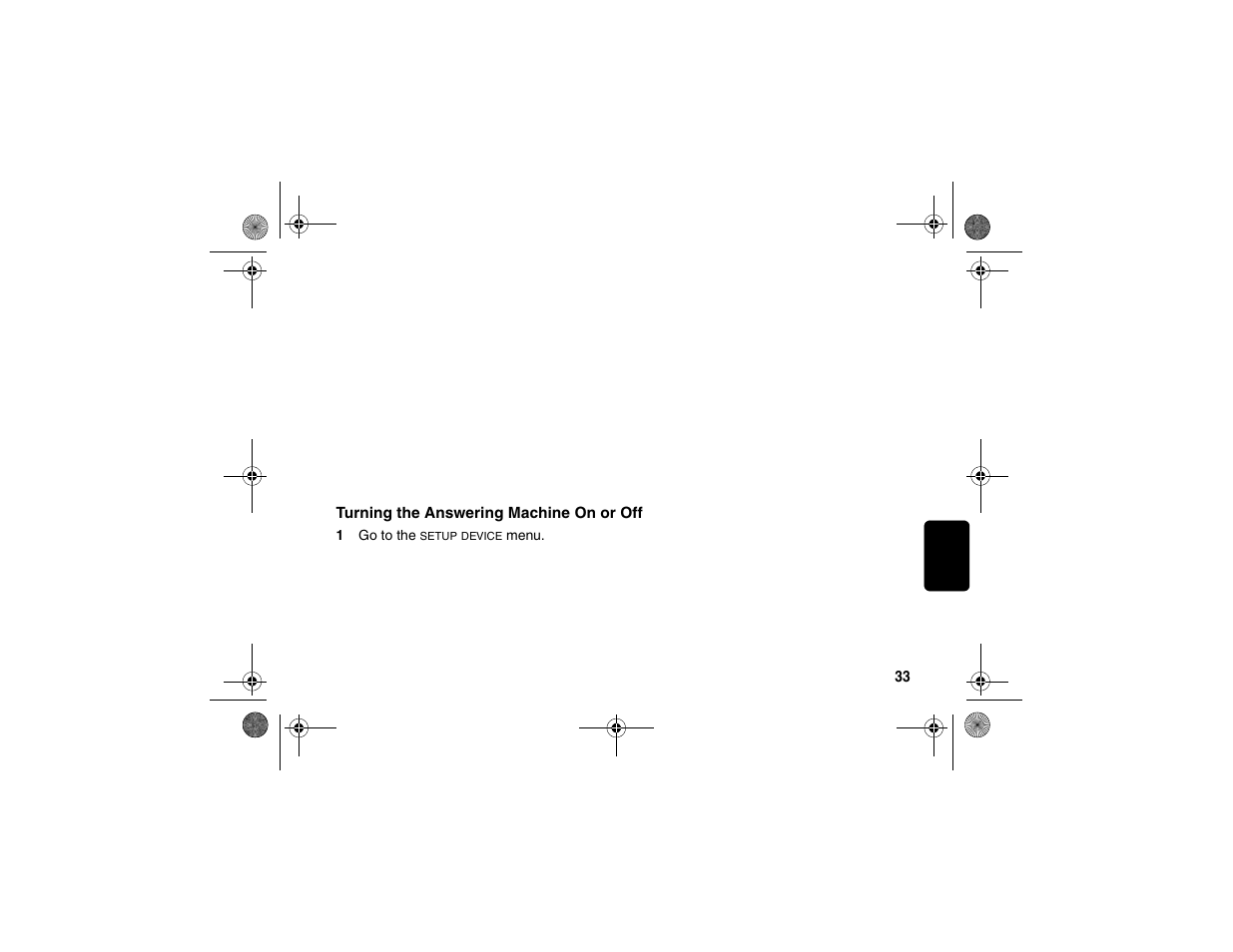 Answering machine, Turning the answering machine on or off | Motorola SD4580 User Manual | Page 45 / 71