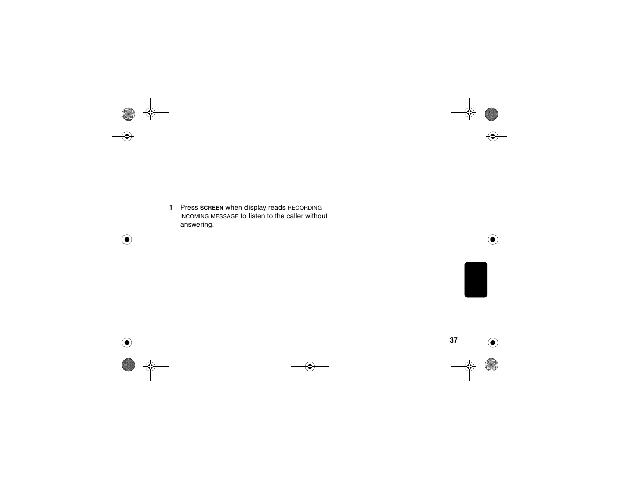 Using call screening | Motorola SD4580 User Manual | Page 49 / 71