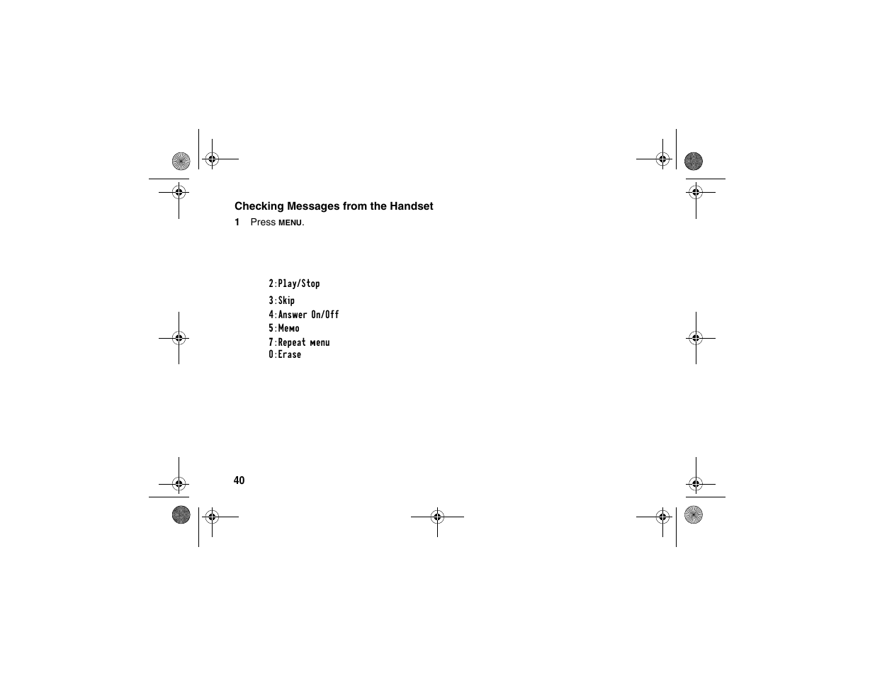 Checking messages from the handset | Motorola SD4580 User Manual | Page 52 / 71