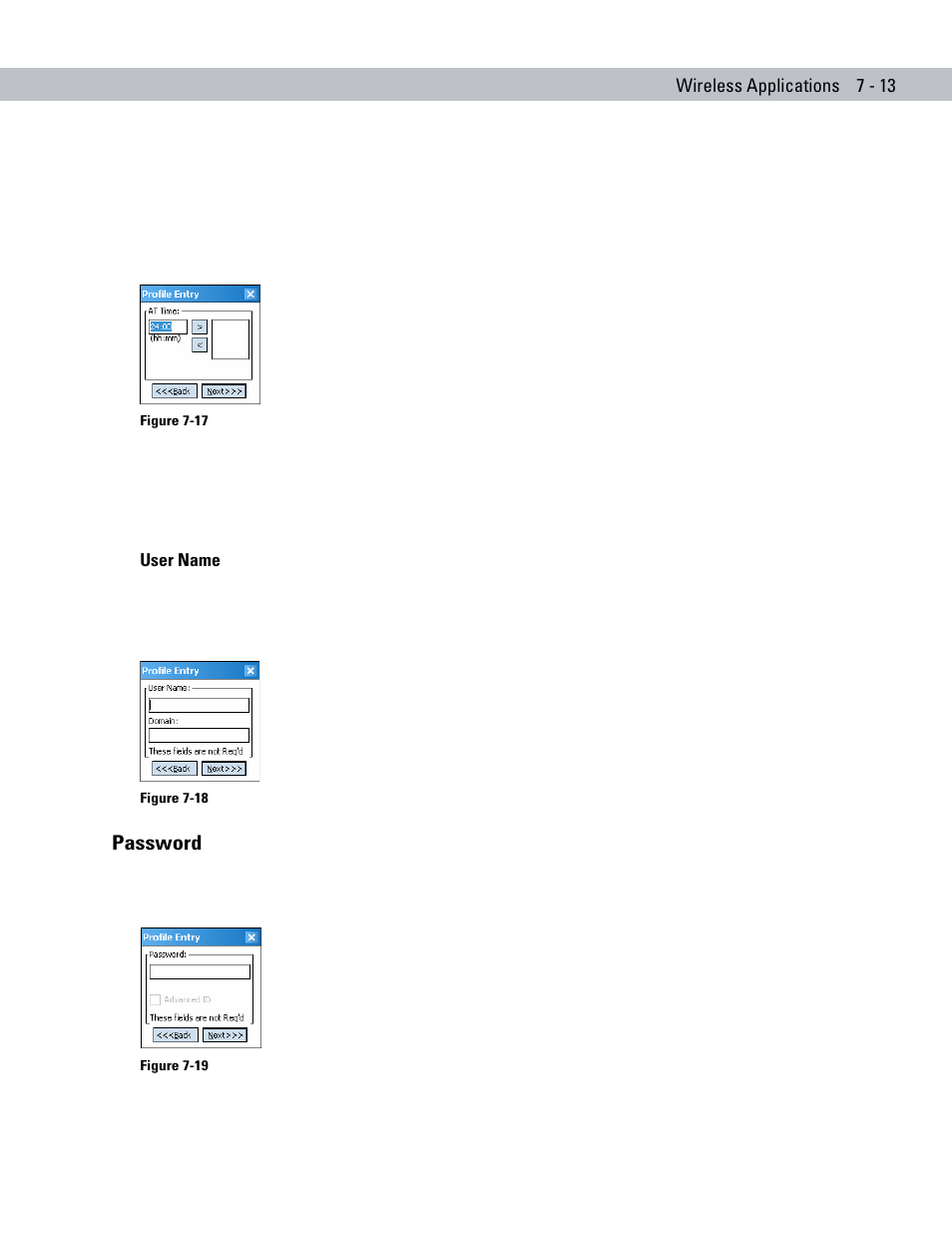 User name, Password, Password -13 | Motorola ENTERPRISE DIGITAL ASSISTANT MC70 User Manual | Page 137 / 208