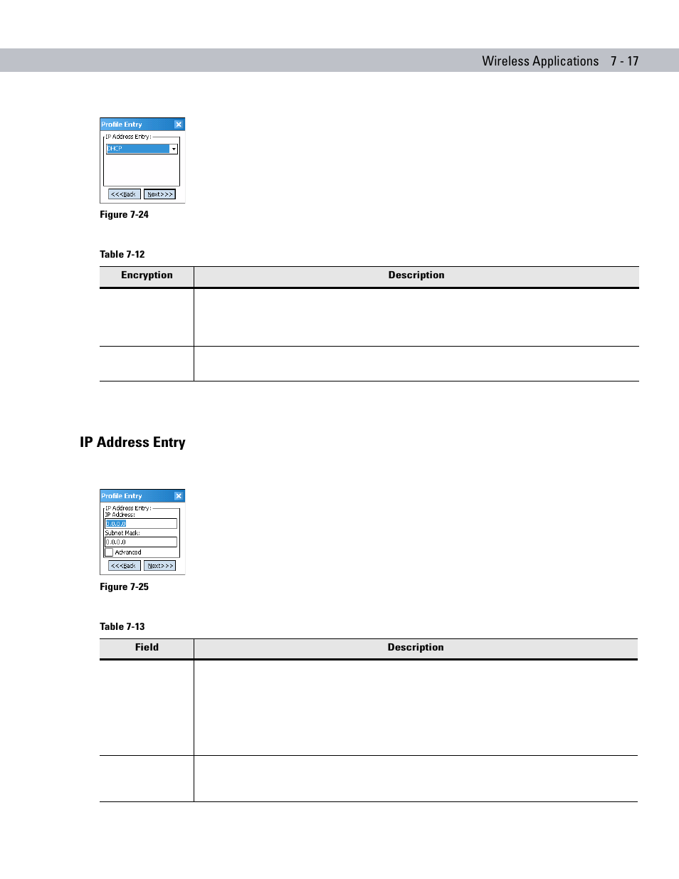 Ip address entry, Ip address entry -17 | Motorola ENTERPRISE DIGITAL ASSISTANT MC70 User Manual | Page 141 / 208