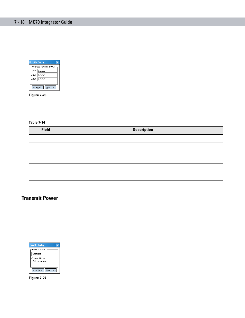 Transmit power, Transmit power -18 | Motorola ENTERPRISE DIGITAL ASSISTANT MC70 User Manual | Page 142 / 208