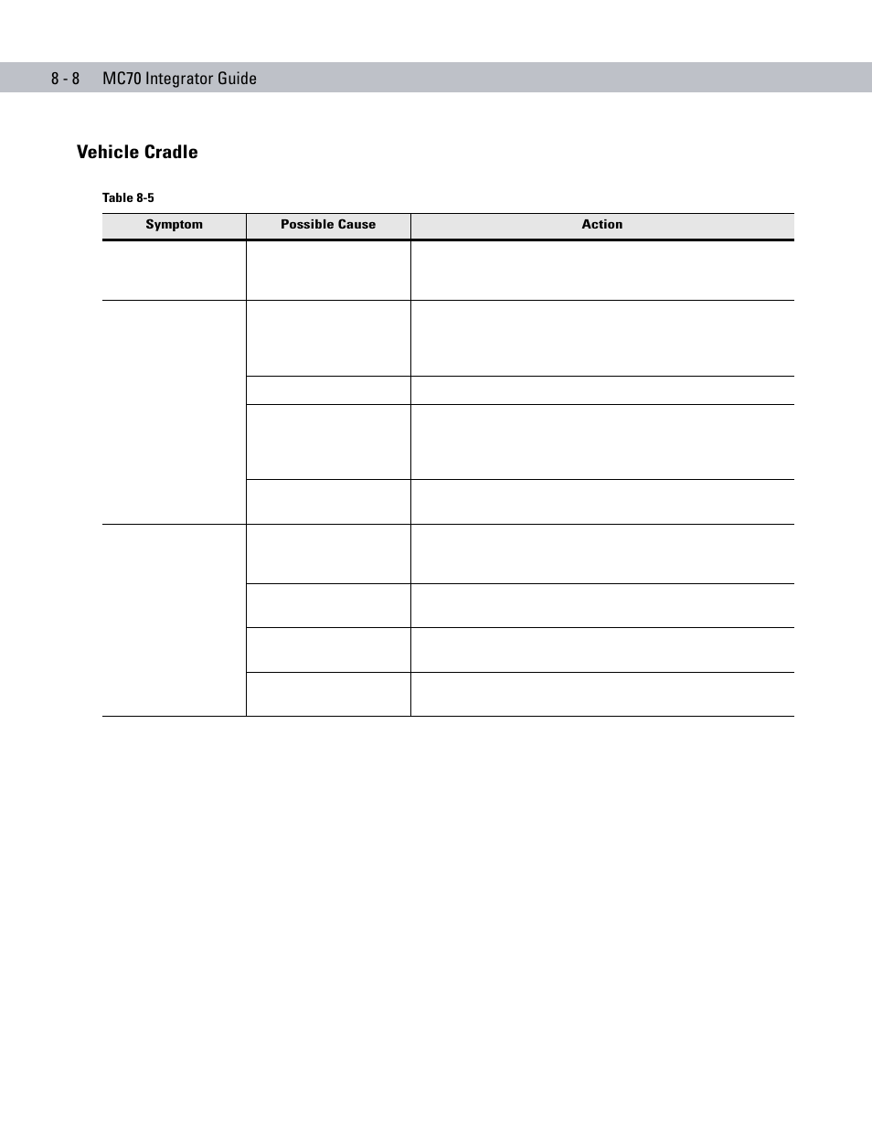 Vehicle cradle, Vehicle cradle -8 | Motorola ENTERPRISE DIGITAL ASSISTANT MC70 User Manual | Page 172 / 208