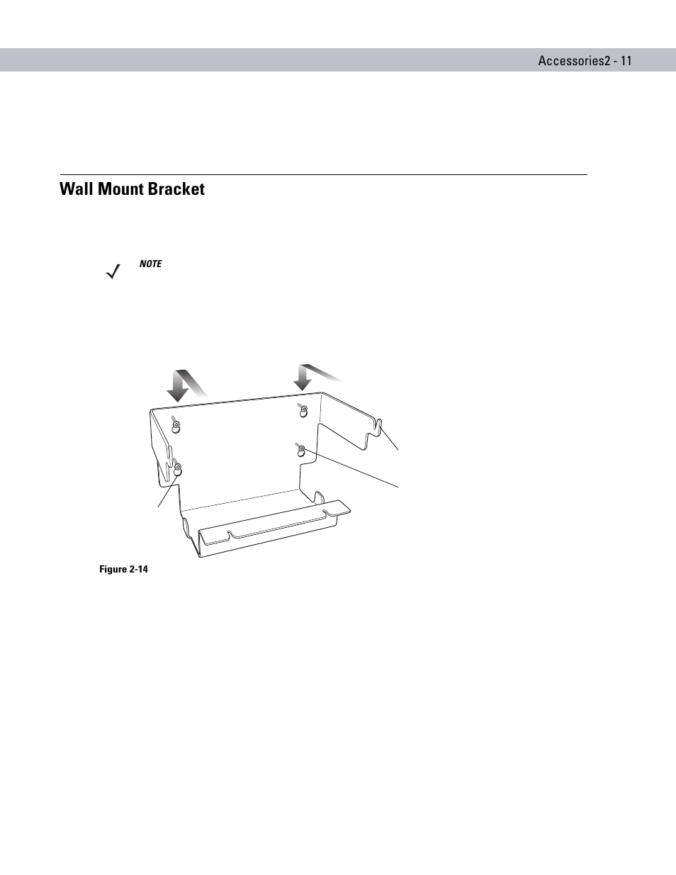 Wall mount bracket, Wall mount bracket -11 | Motorola ENTERPRISE DIGITAL ASSISTANT MC70 User Manual | Page 41 / 208