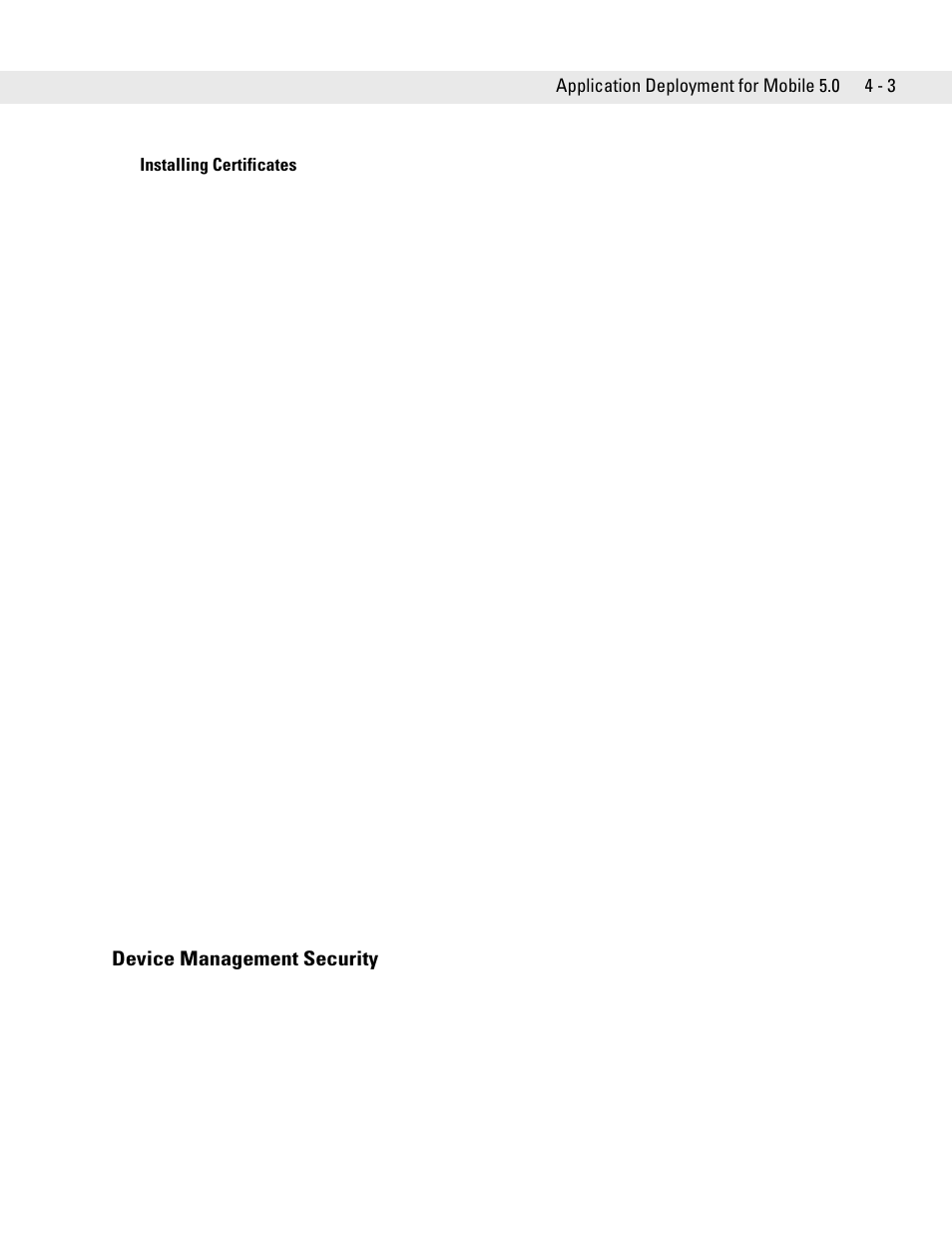 Installing certificates, Device management security, Device management security -3 | Motorola ENTERPRISE DIGITAL ASSISTANT MC70 User Manual | Page 69 / 208