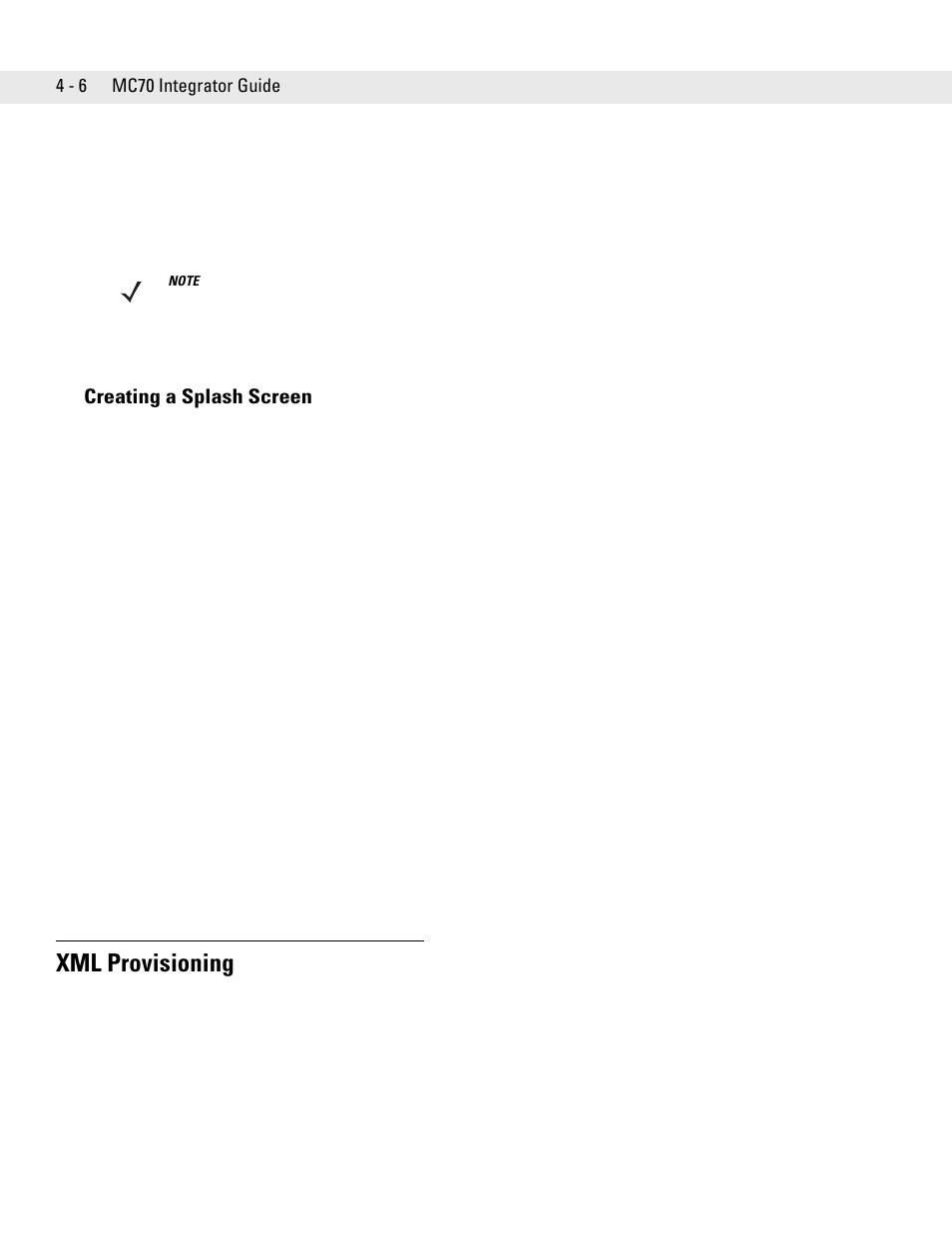 Creating a splash screen, Xml provisioning, Creating a splash screen -6 | Xml provisioning -6 | Motorola ENTERPRISE DIGITAL ASSISTANT MC70 User Manual | Page 72 / 208