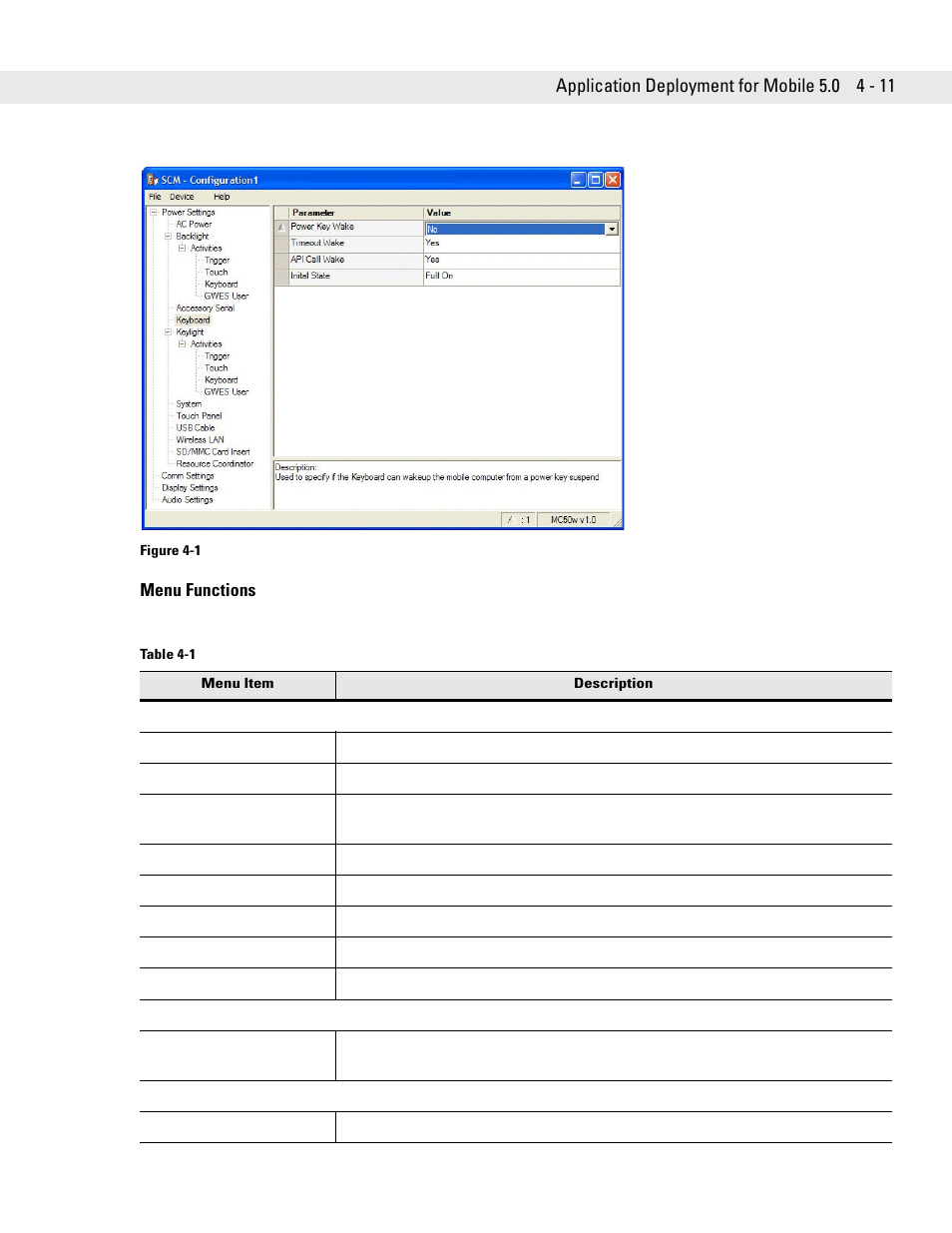 Menu functions | Motorola ENTERPRISE DIGITAL ASSISTANT MC70 User Manual | Page 77 / 208