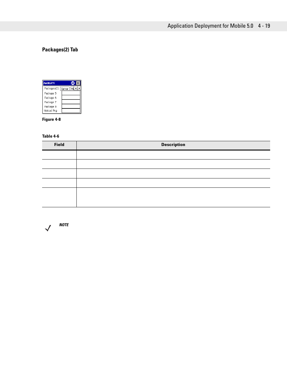 Packages(2) tab | Motorola ENTERPRISE DIGITAL ASSISTANT MC70 User Manual | Page 85 / 208