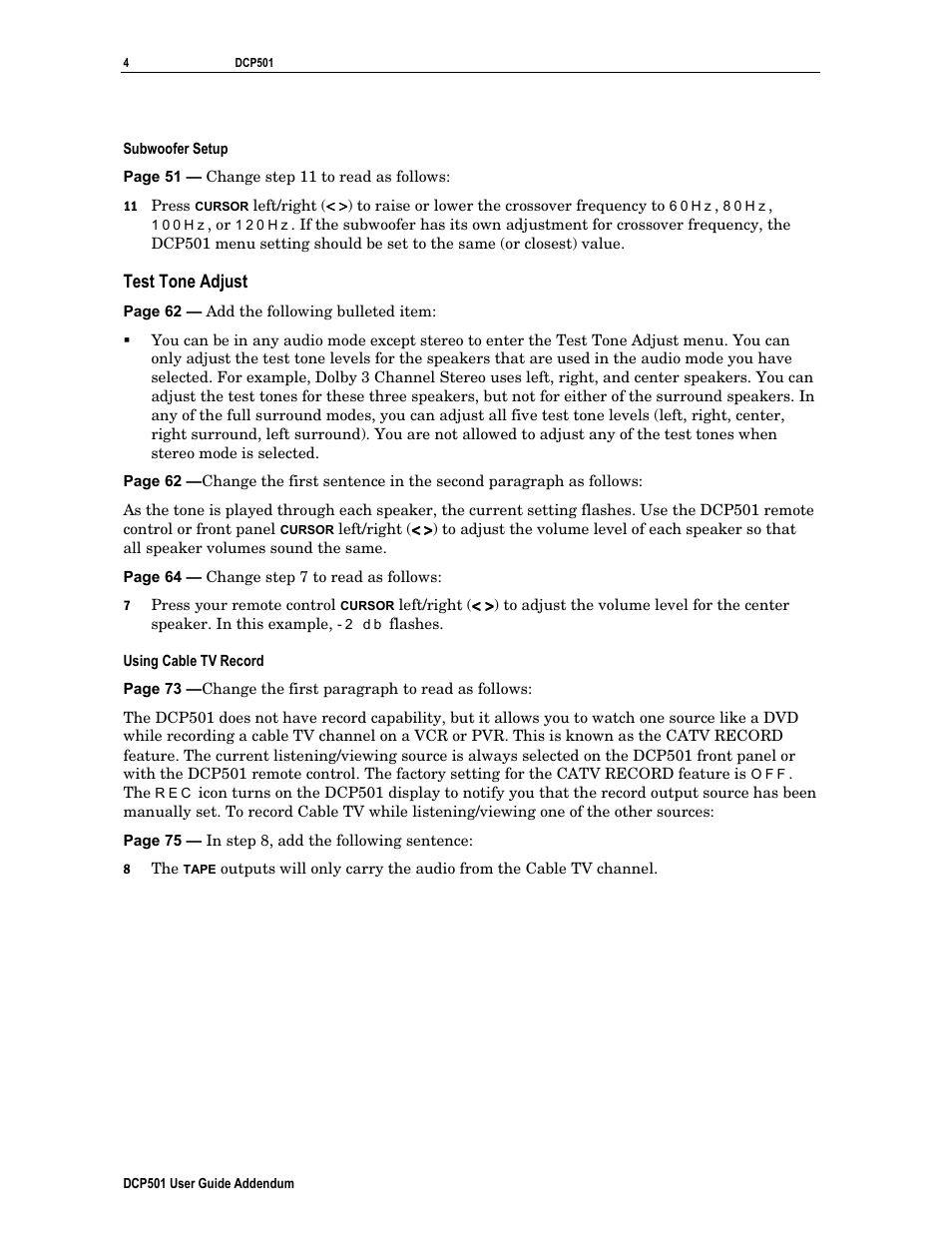 Test tone adjust | Motorola DCP501 User Manual | Page 4 / 8