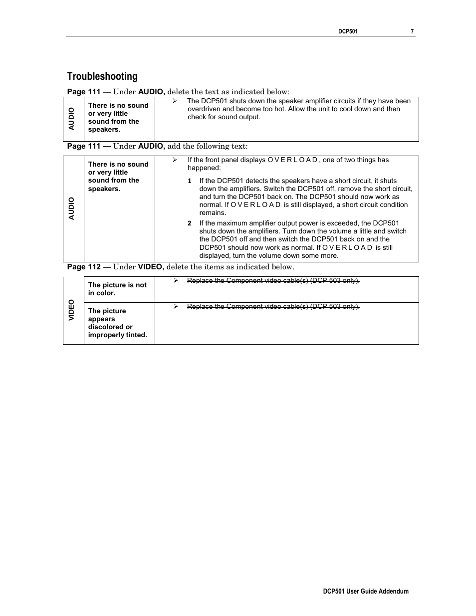 Troubleshooting | Motorola DCP501 User Manual | Page 7 / 8