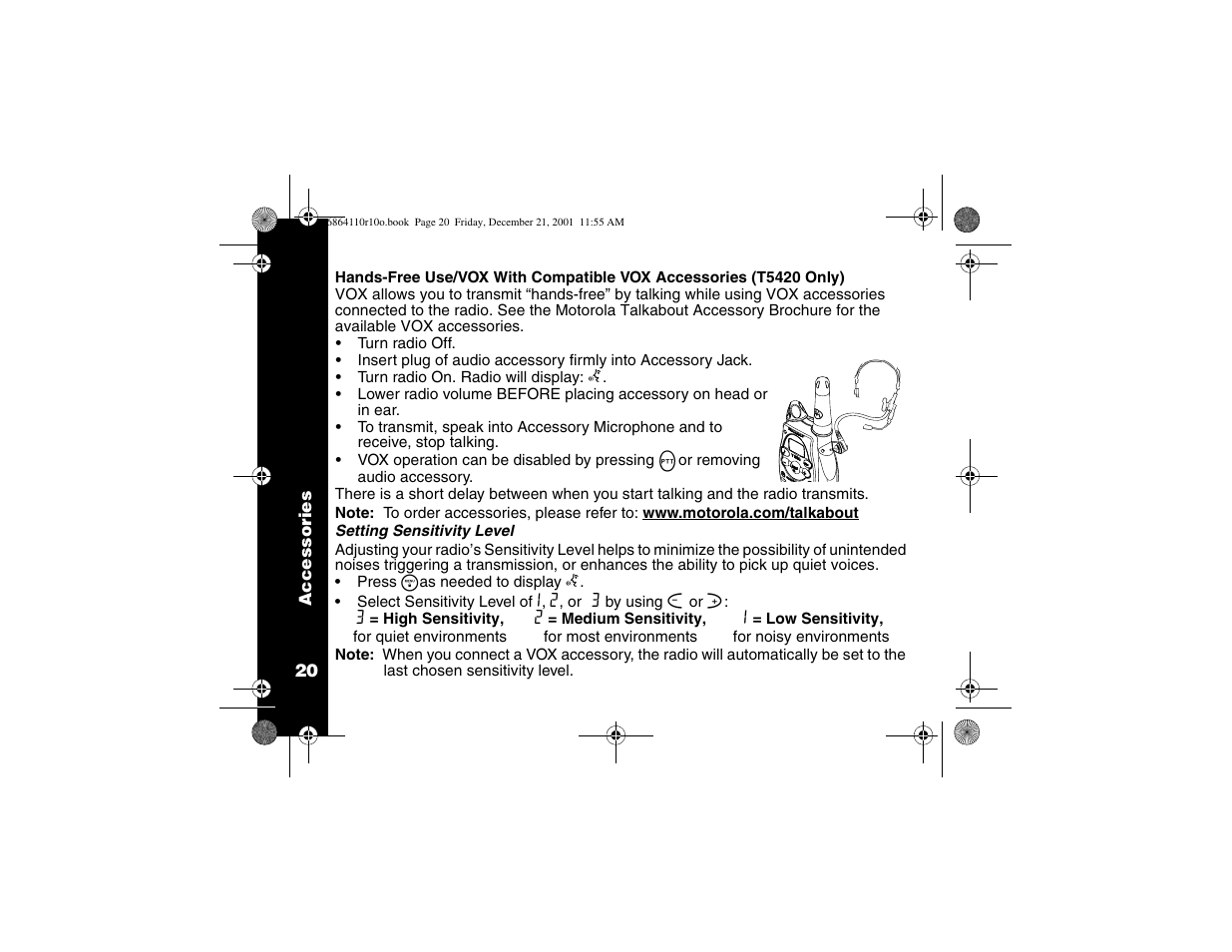 Vox accessories | Motorola T5410 User Manual | Page 24 / 40