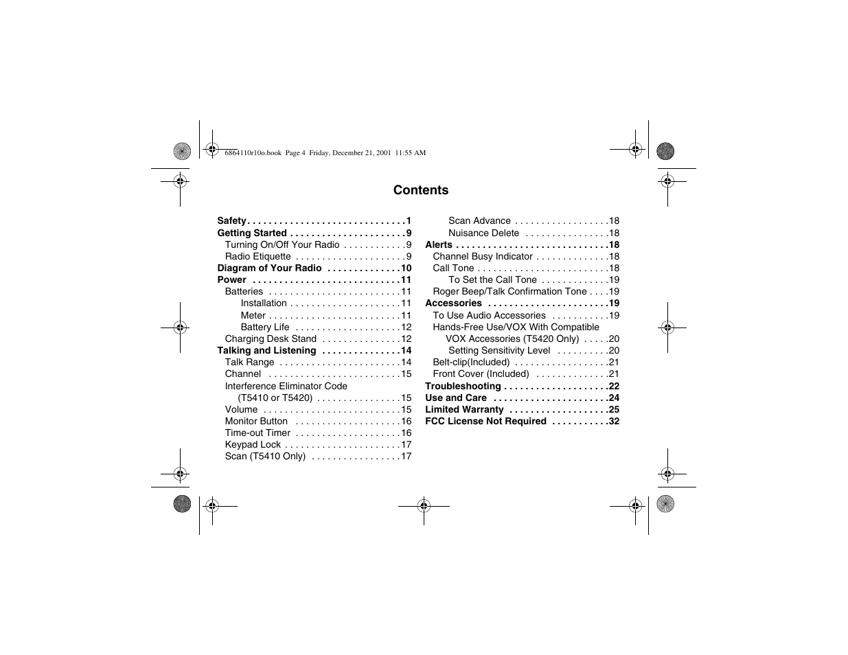 Motorola T5410 User Manual | Page 4 / 40