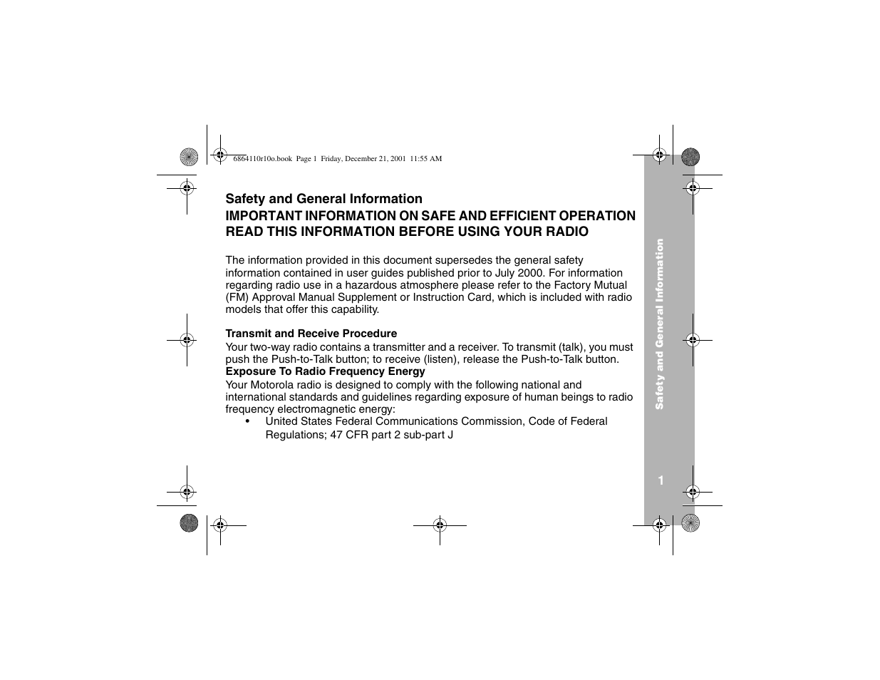 Safety and general info | Motorola T5410 User Manual | Page 5 / 40