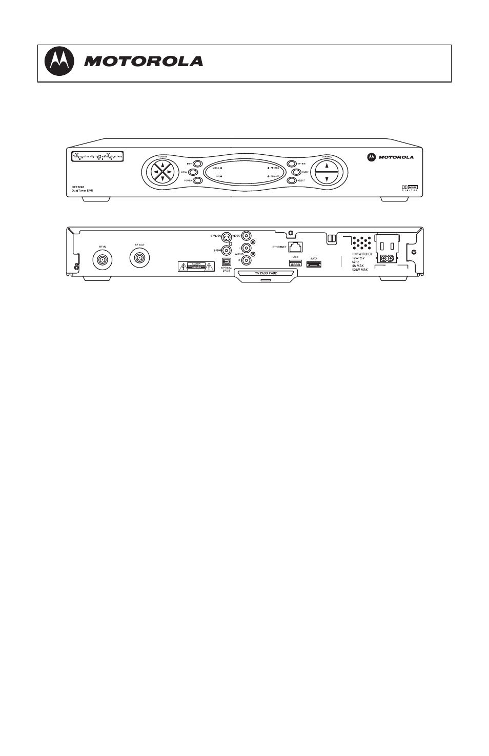 Dct3080 installation manual | Motorola DCT3080 User Manual | Page 11 / 98