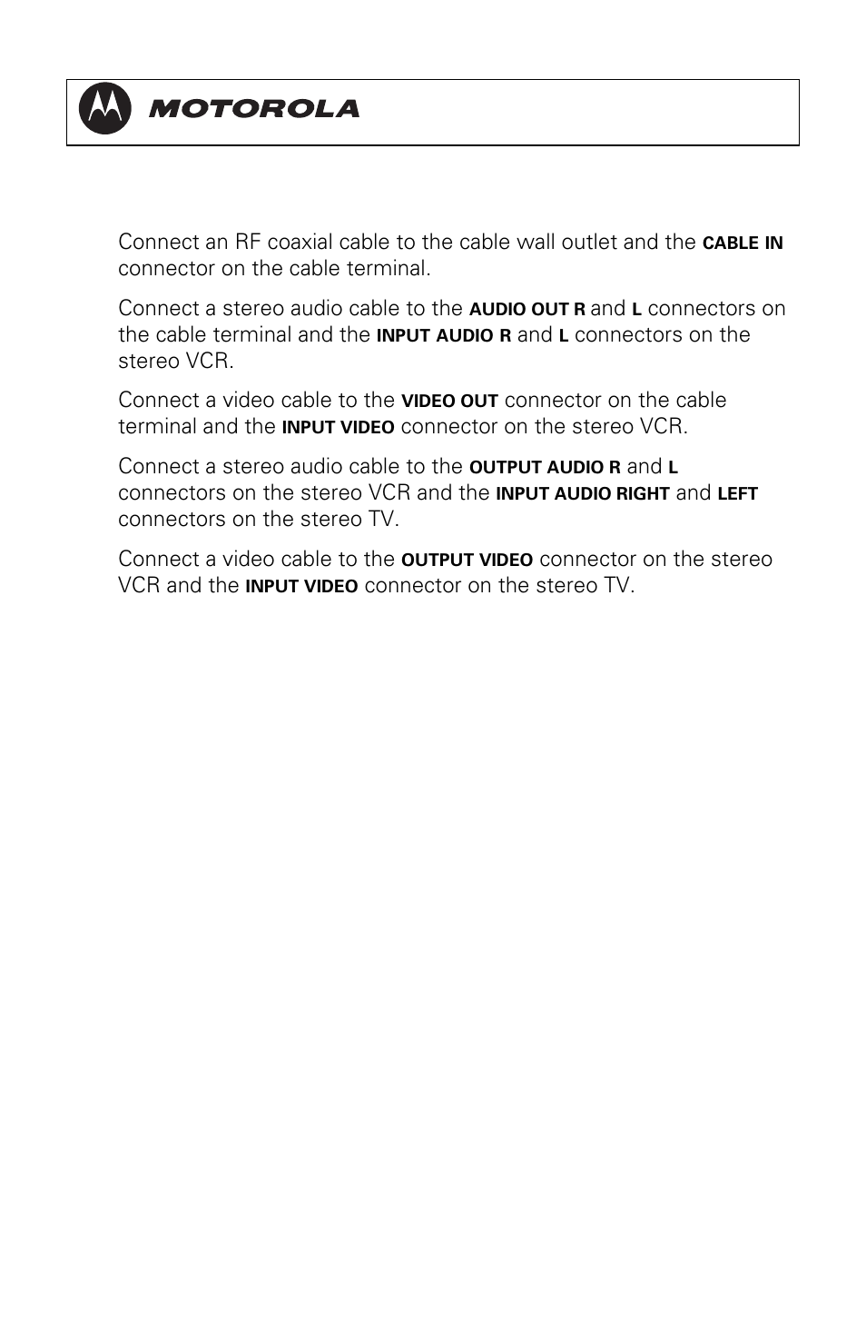 Connecting a stereo tv and stereo vcr, Dct3080 installation manual | Motorola DCT3080 User Manual | Page 31 / 98