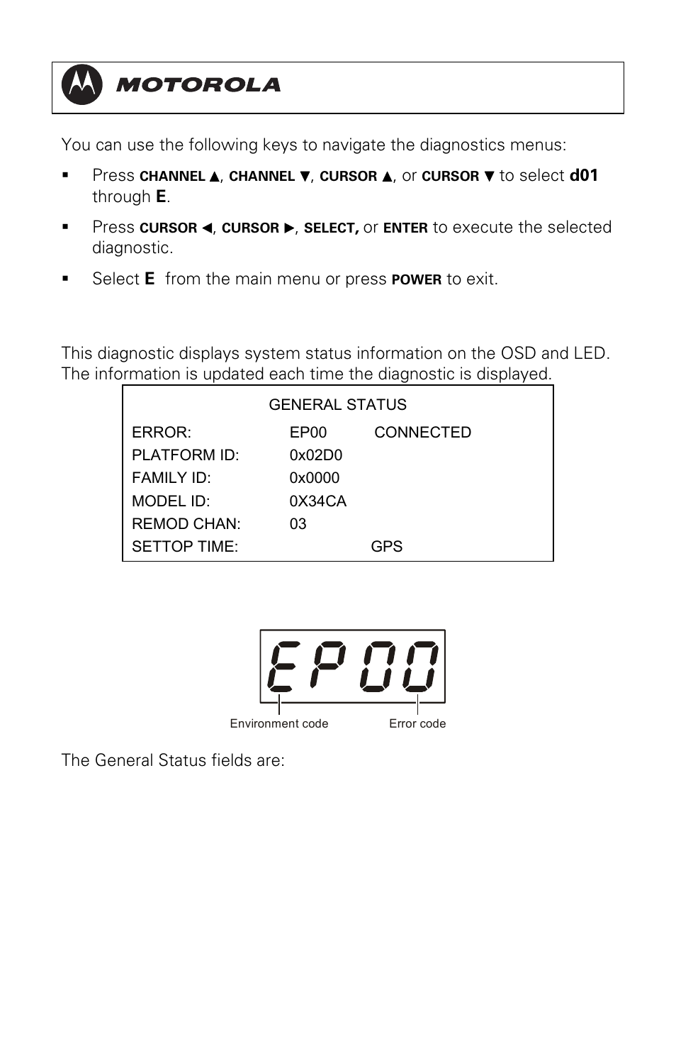 D01 general status, Dct3080 installation manual | Motorola DCT3080 User Manual | Page 49 / 98