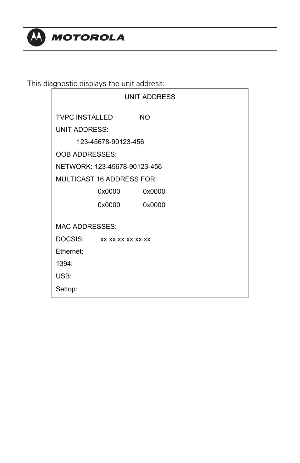 D05 unit address, Dct3080 installation manual | Motorola DCT3080 User Manual | Page 57 / 98