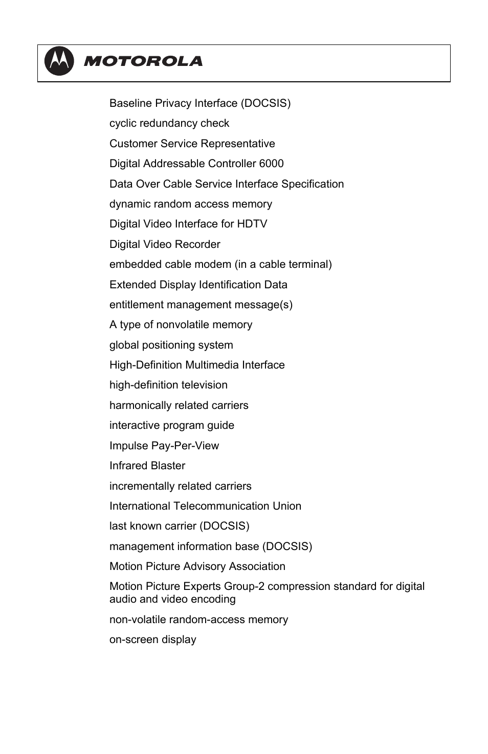 Dct3080 installation manual | Motorola DCT3080 User Manual | Page 96 / 98