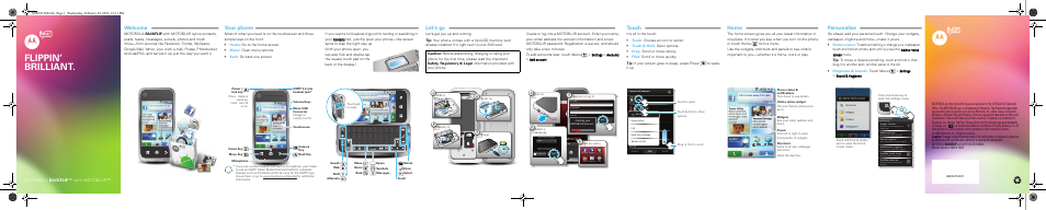 Motorola BACKFLIP 68004116007 User Manual | 2 pages