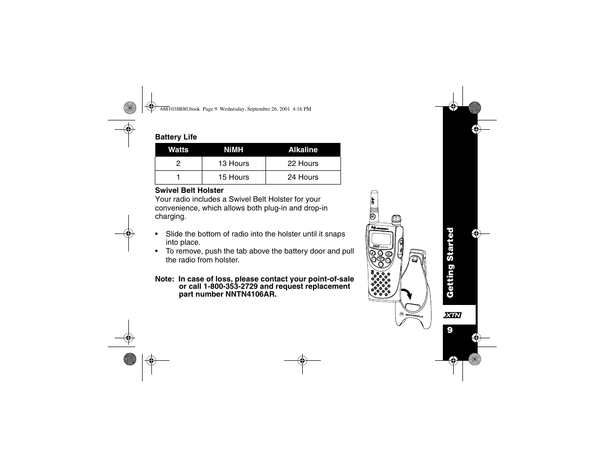 Motorola XTN Series XU2100 User Manual | Page 21 / 60