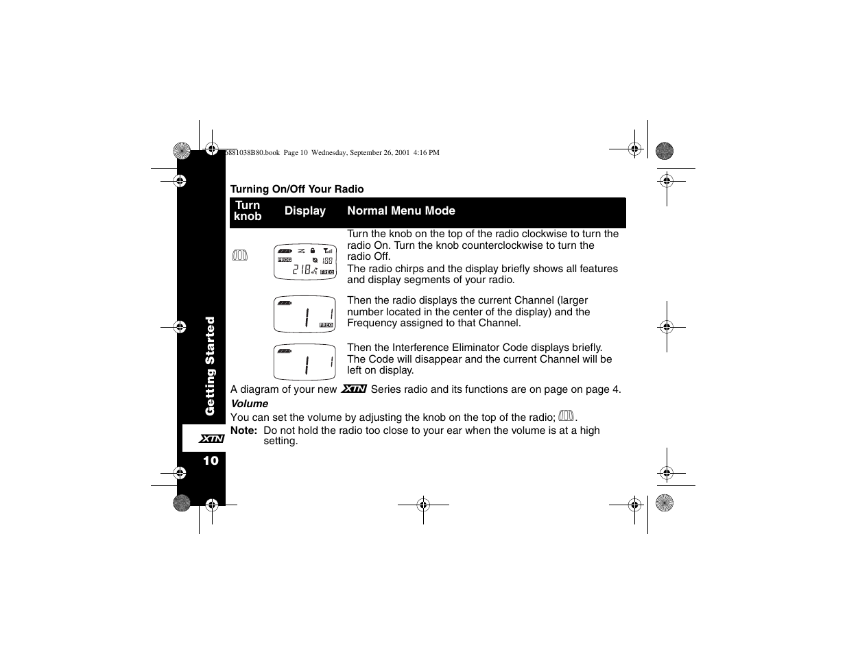 Motorola XTN Series XU2100 User Manual | Page 22 / 60