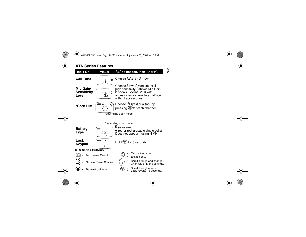 Motorola XTN Series XU2100 User Manual | Page 58 / 60