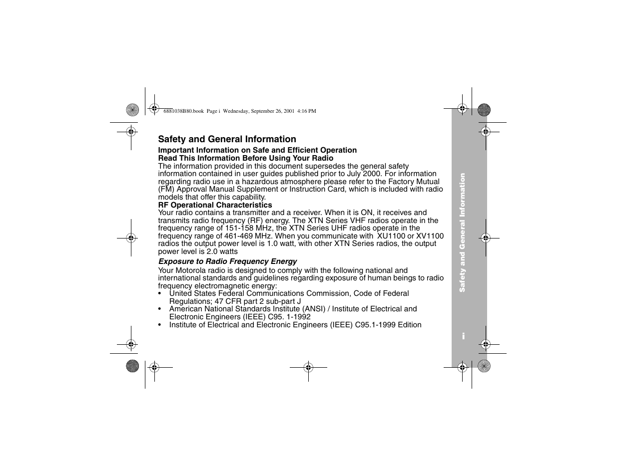 Motorola XTN Series XU2100 User Manual | Page 7 / 60