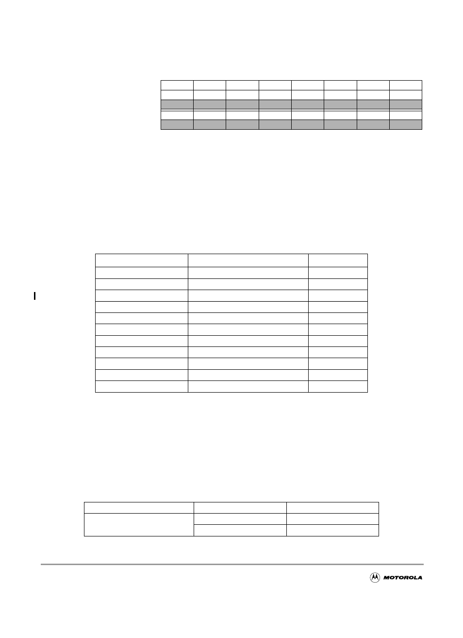 0280 - $03ff reserved space, 7 part id assignments, Table 1-3 assigned part id numbers | Table 1-4 memory size registers, Part id assignments, 0280 - $03ff reserved space 50, Table 1-3, Assigned part id numbers, Table 1-4, Memory size registers | Motorola MC9S12GC-Family User Manual | Page 50 / 136