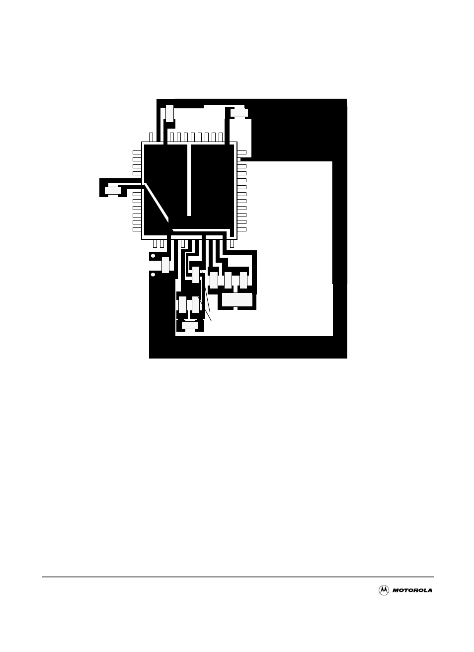 Figure 8-1 recommended pcb layout (48 lqfp), Figure 8-1, Recommended pcb layout (48 lqfp) | Motorola MC9S12GC-Family User Manual | Page 74 / 136