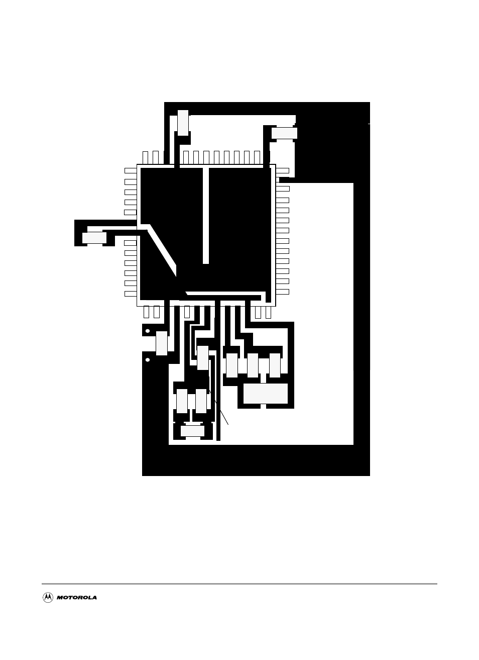 Figure 8-2 recommended pcb layout (52 lqfp), Figure 8-2, Recommended pcb layout (52 lqfp) | Motorola MC9S12GC-Family User Manual | Page 75 / 136