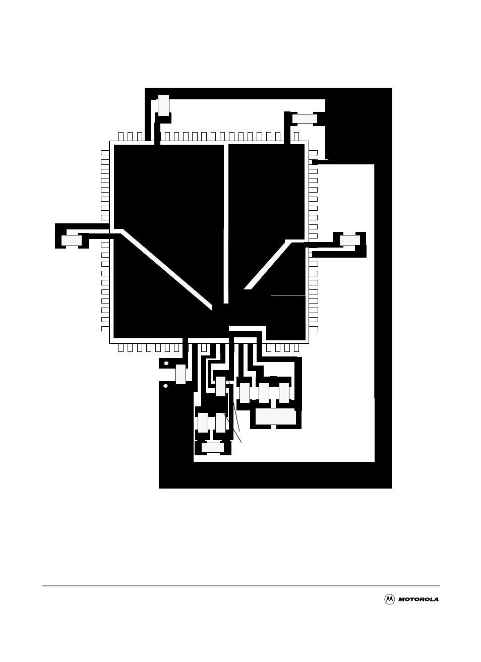 Figure 8-3 recommended pcb layout (80 qfp), Figure 8-3, Recommended pcb layout (80 qfp) | Motorola MC9S12GC-Family User Manual | Page 76 / 136