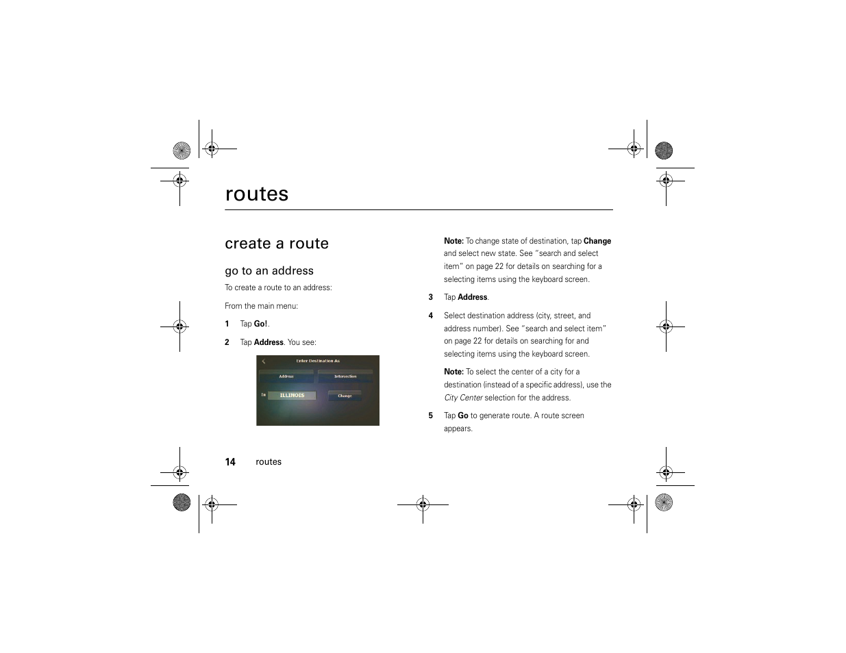 Routes, Create a route | Motorola MOTONAV TN30 User Manual | Page 15 / 57