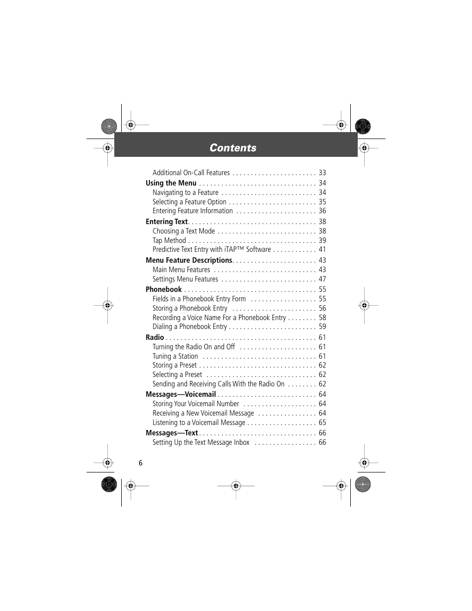 Motorola V Series 120c User Manual | Page 6 / 122