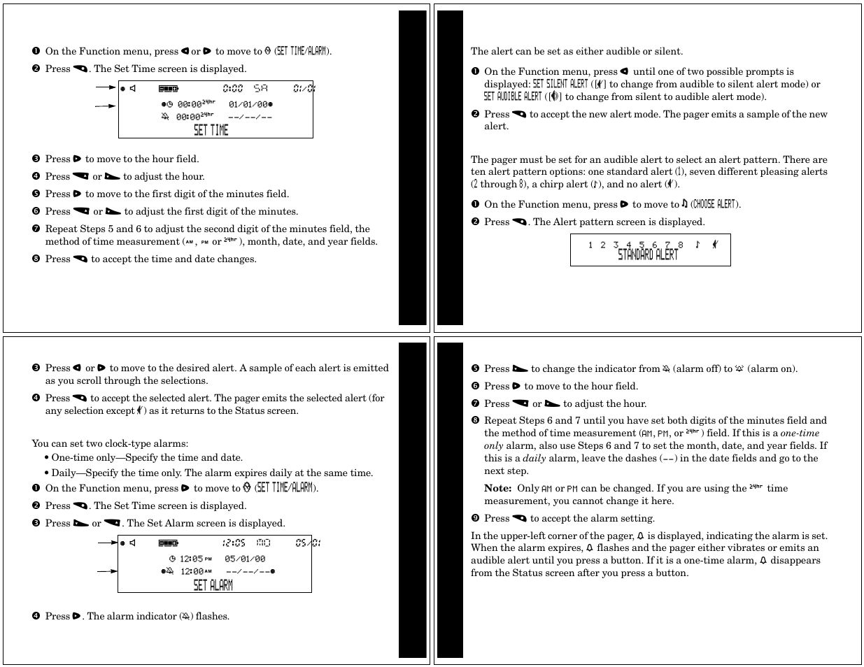 Setting up, Setting the time and date | Motorola CP1250 User Manual | Page 3 / 17