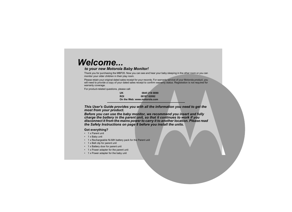 Welcome | Motorola MBP20 User Manual | Page 2 / 23