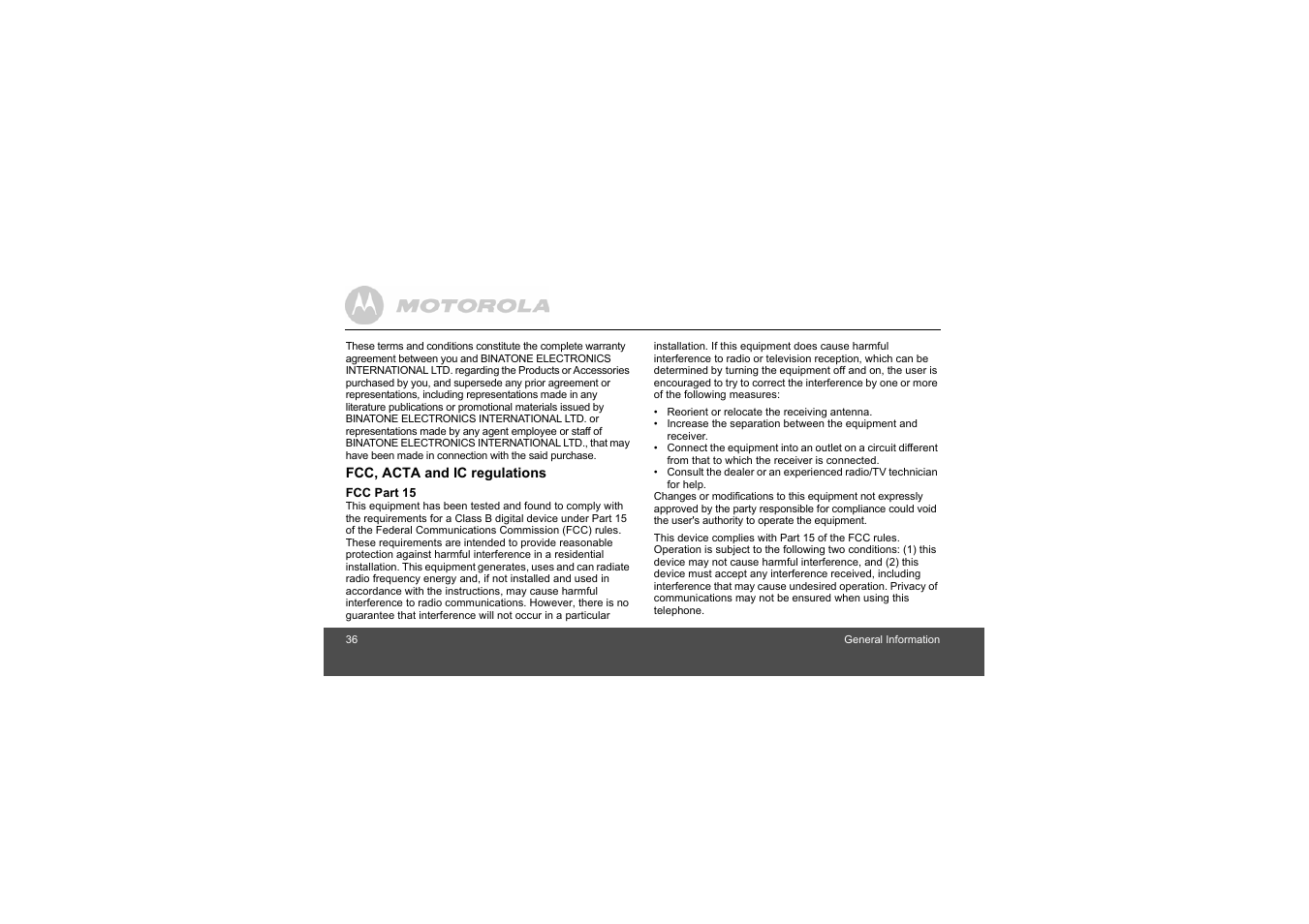 Motorola L305 User Manual | Page 36 / 43