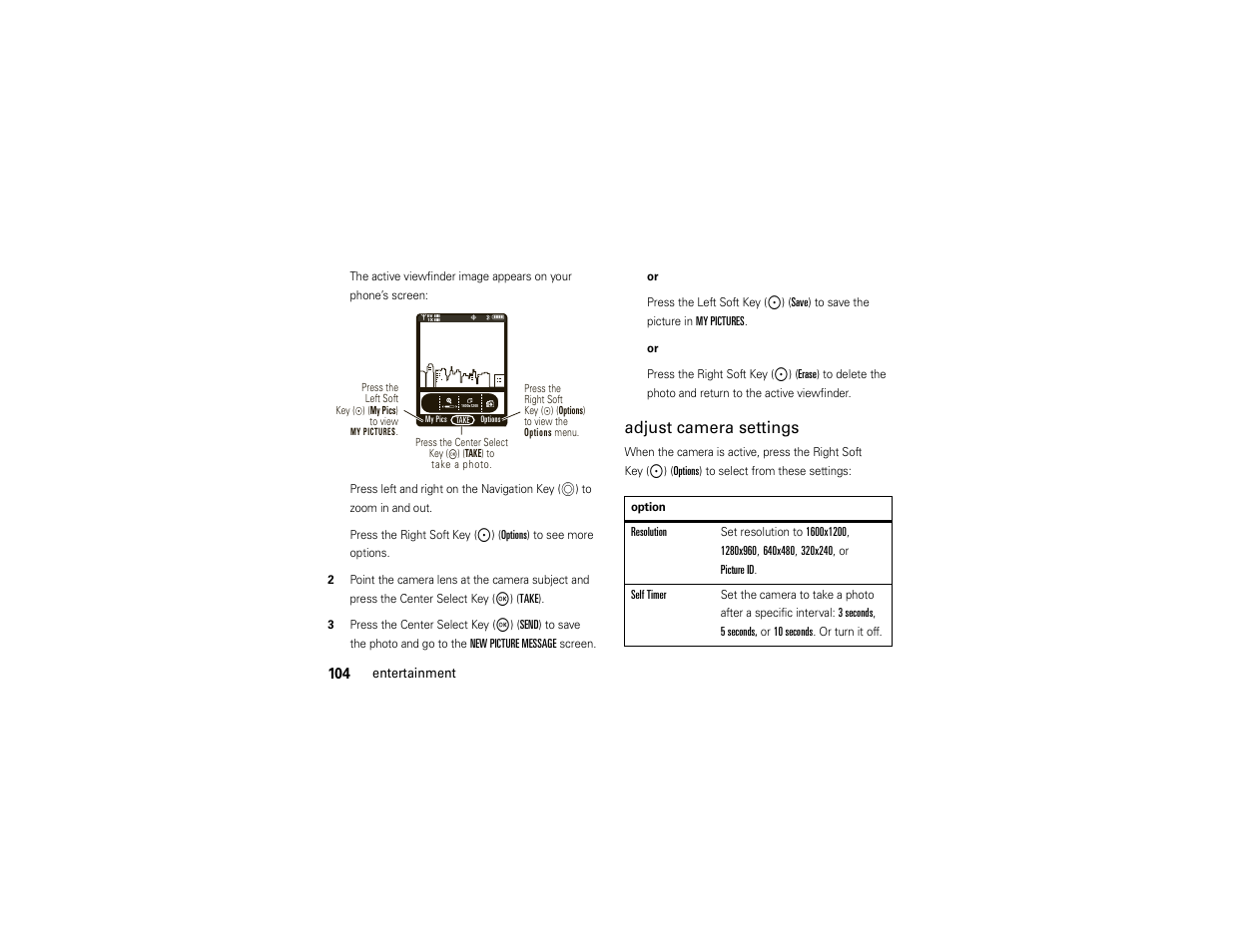 Adjust camera settings | Motorola ADVENTURE V750 User Manual | Page 106 / 334