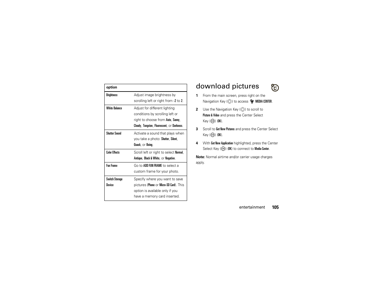 Download pictures | Motorola ADVENTURE V750 User Manual | Page 107 / 334