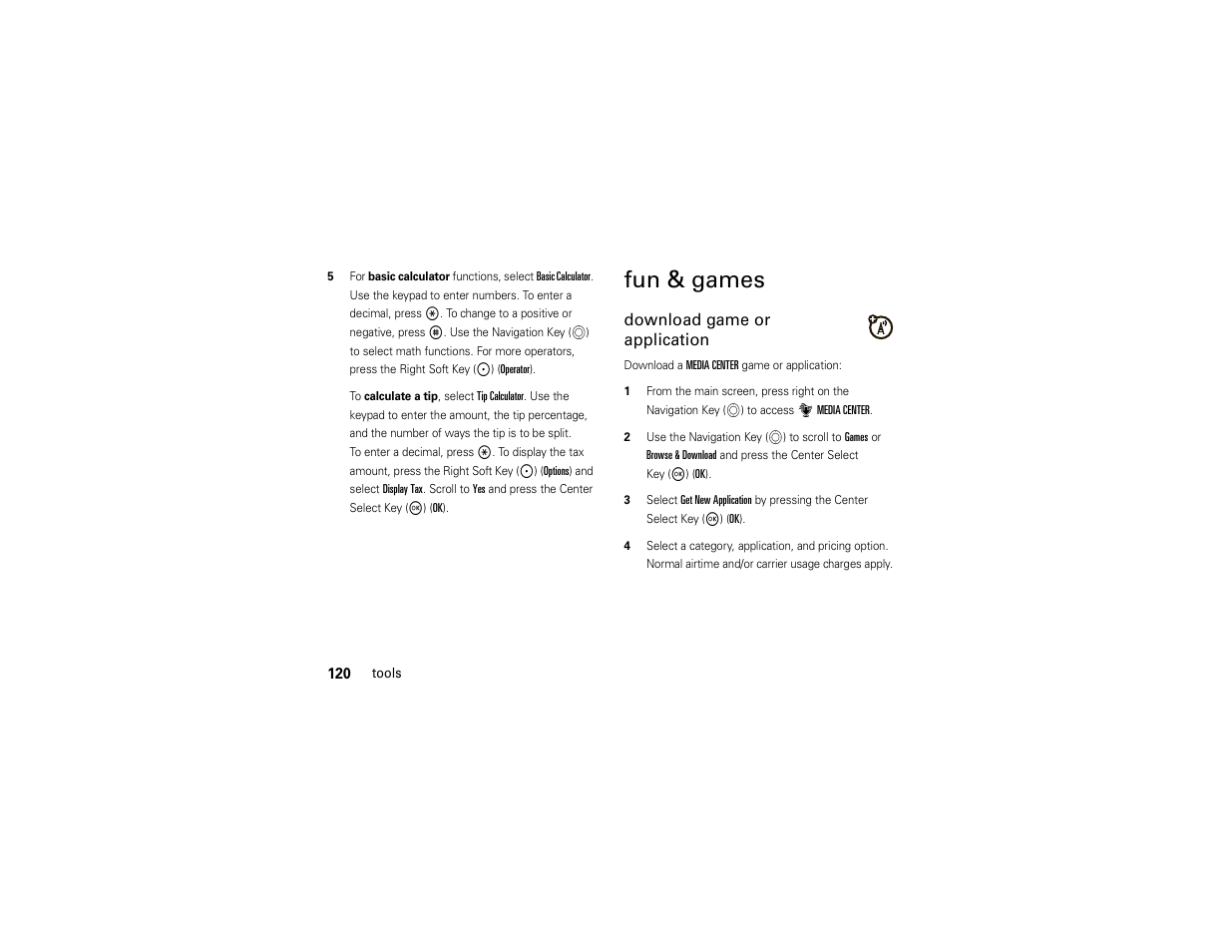 Fun & games | Motorola ADVENTURE V750 User Manual | Page 122 / 334