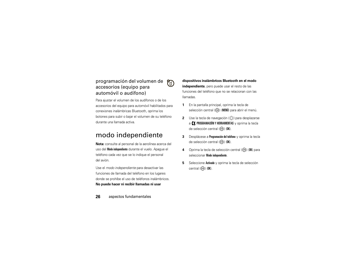 Modo independiente | Motorola ADVENTURE V750 User Manual | Page 186 / 334