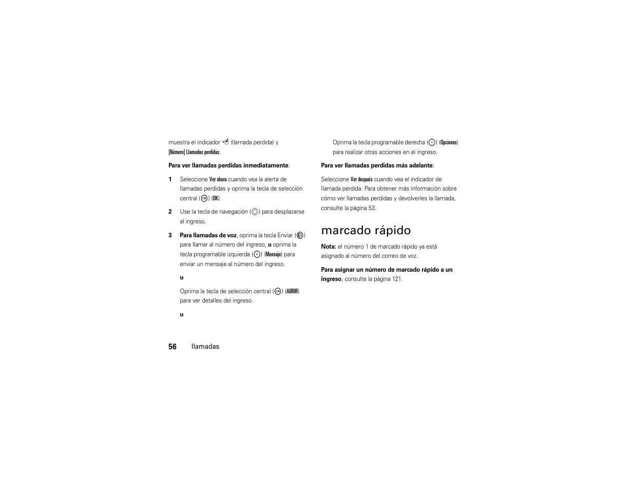 Marcado rápido | Motorola ADVENTURE V750 User Manual | Page 216 / 334