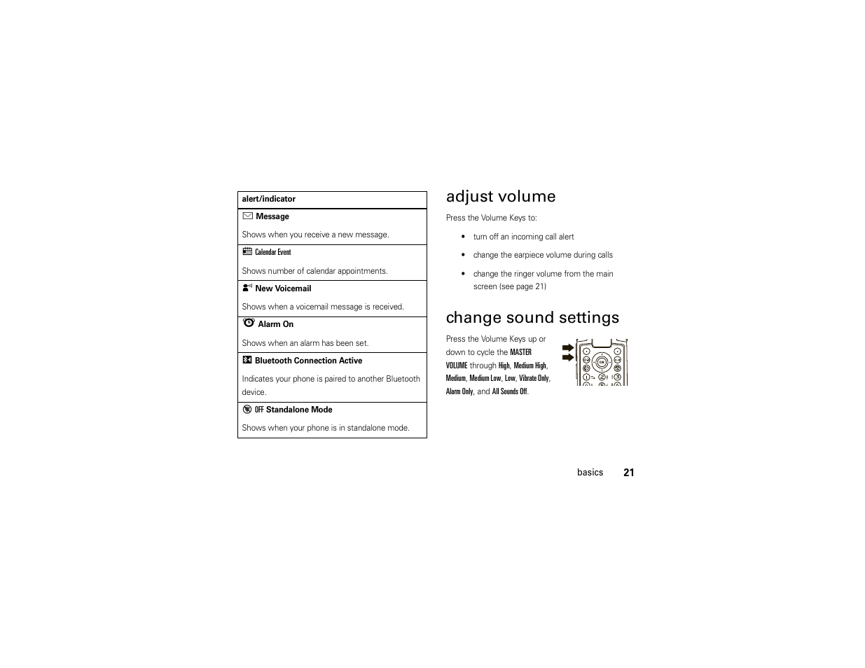 Adjust volume, Change sound settings | Motorola ADVENTURE V750 User Manual | Page 23 / 334