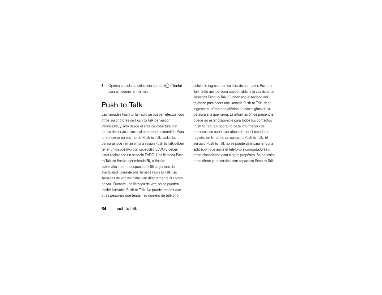 Push to talk | Motorola ADVENTURE V750 User Manual | Page 244 / 334