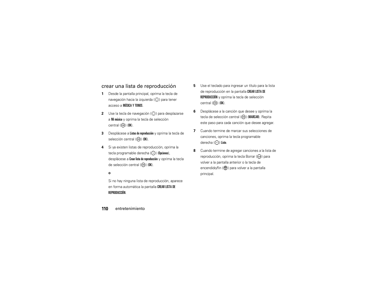 Crear una lista de reproducción | Motorola ADVENTURE V750 User Manual | Page 270 / 334