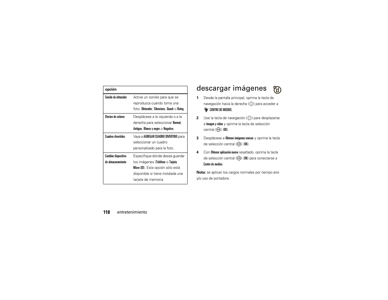 Descargar imágenes | Motorola ADVENTURE V750 User Manual | Page 278 / 334