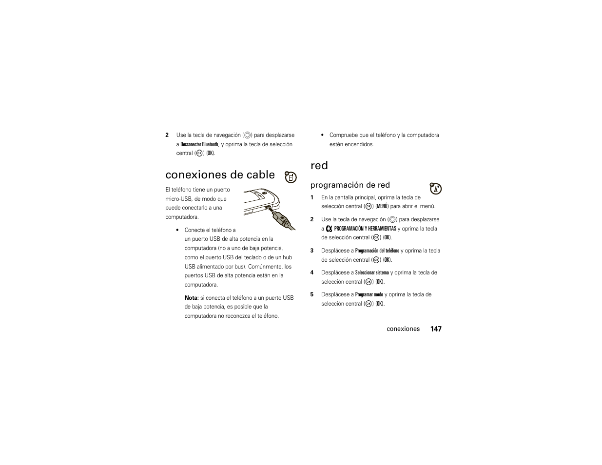 Conexiones de cable | Motorola ADVENTURE V750 User Manual | Page 307 / 334
